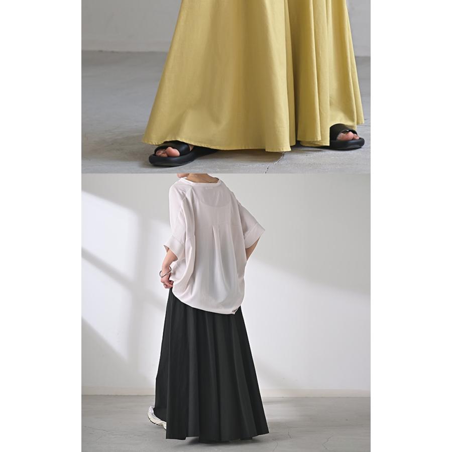 スカート コットン ロングスカート 綿100％ Aライン レディース ロング ボトムス ボトム フレア フレアスカート | HUG.U | 12