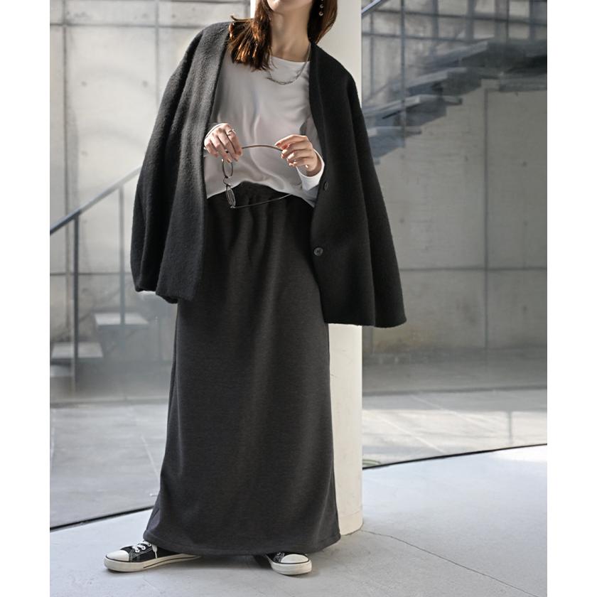 スカート 選べる 丈 裏地 裏毛 裏シャギー ロング 綿100 Aライン レディース ロングスカート ボトムス ボトム スウェット ストレッチ マキシ マキシスカート | HUG.U | 14