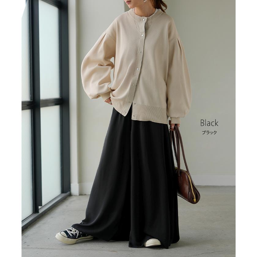 パンツ ワイド 選べる 2丈 シフォン ワイドパンツ レディース ロング ロングパンツ 体型カバー ボトムス ボトム フレア ストレート ズボン ゆったり ゴム | HUG.U | 14