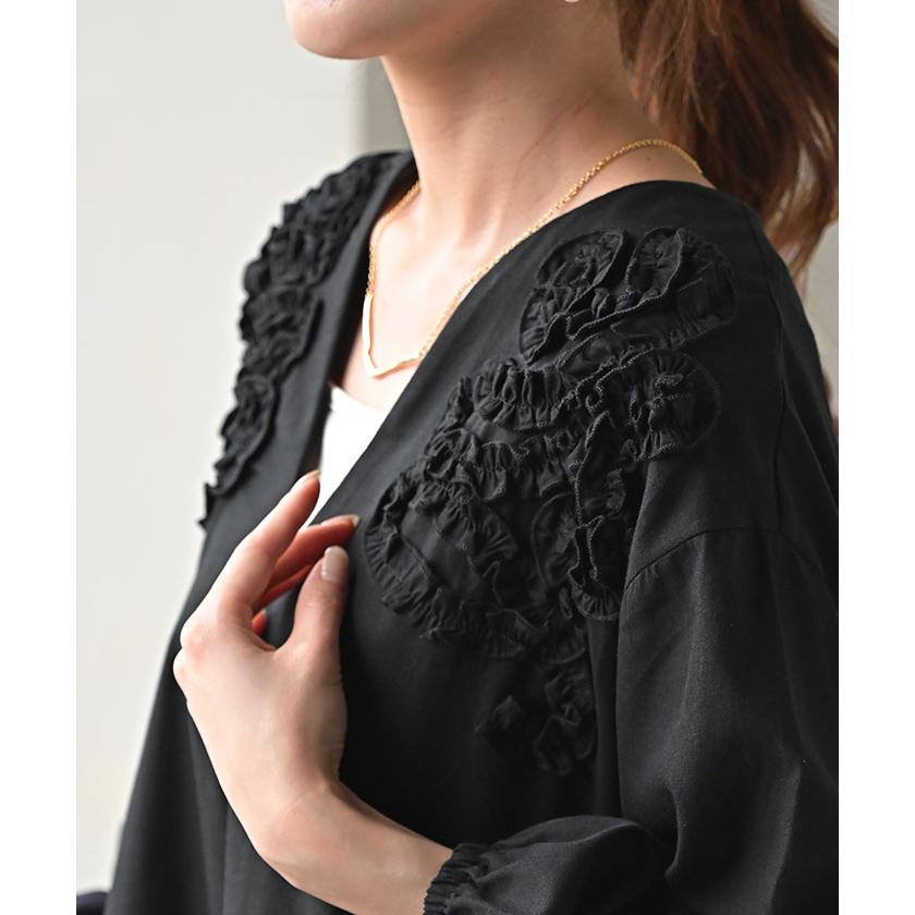 未使用【ハーリップトゥ】綿100% ロング Tシャツ ワンピース ギャザー S黒 Her lip to - 未使用【ハーリップトゥ】綿100% ロング Tシャツ