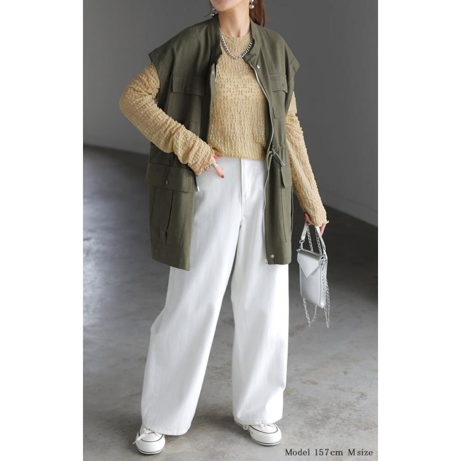 シアートップス レイヤード レース トップス レディース 柄 シアー シースルー シアーインナー インナー ハイネック 無地 長袖 薄手 ロング メッシュ きれいめ | HUG.U | 11