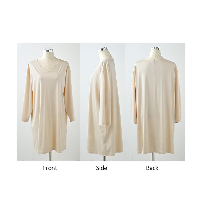 SALE チュニック ロンT 接触冷感 レディース 涼しい トップス 長袖 Tシャツ カットソー ロング ティーシャツ | HUG.U | 24