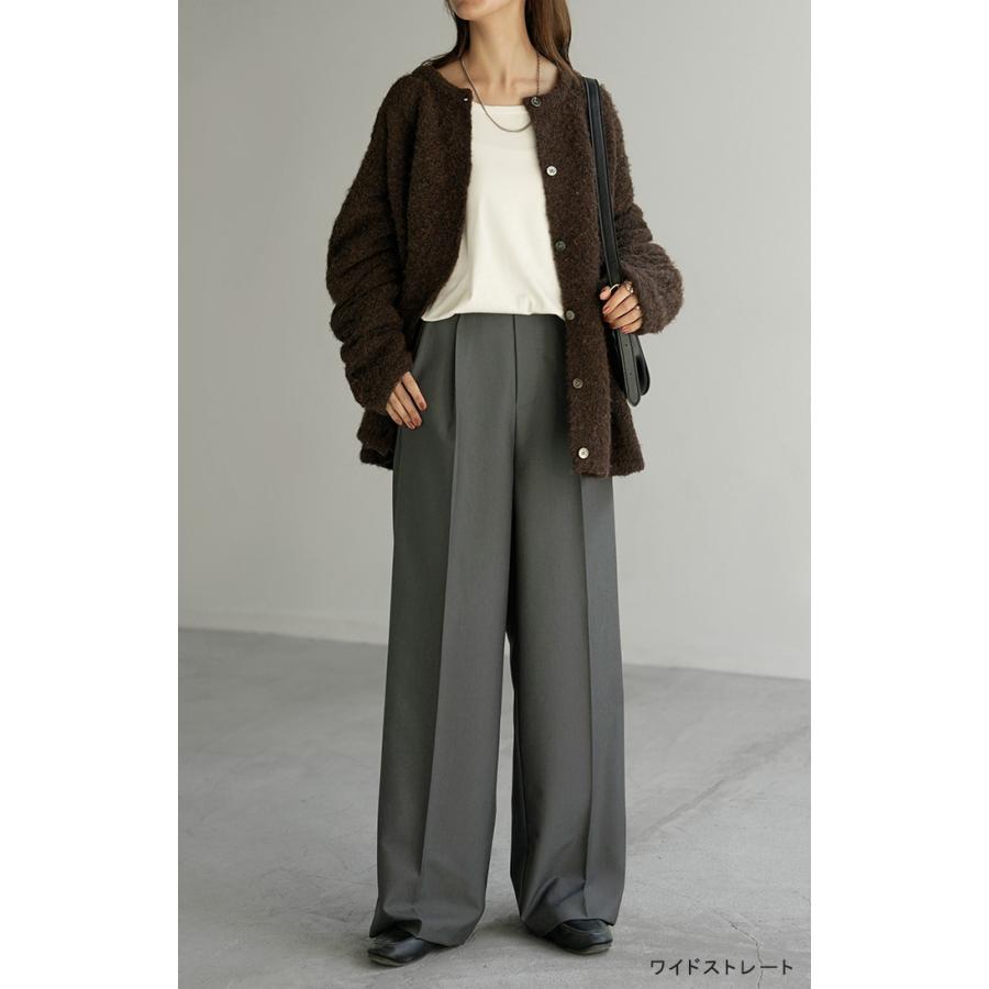 パンツ テーパード ワイド 選べる 2形 丈 レディース ロング ロングパンツ テーパードパンツ ワイドパンツ ボトムス ボトム ズボン ストレッチ シワになりにくい | HUG.U | 28