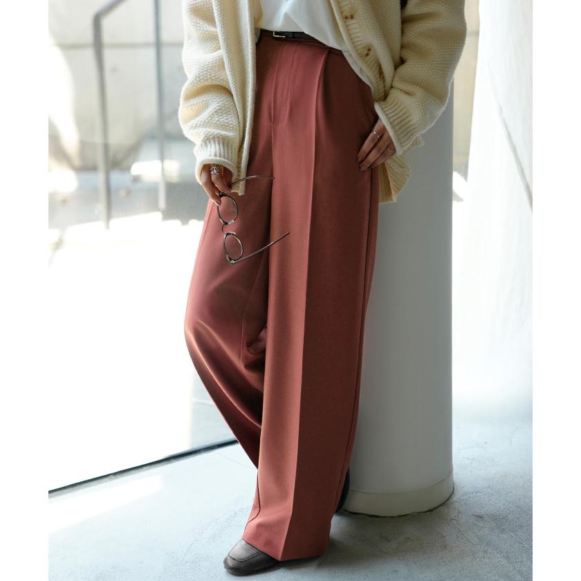 パンツ テーパード ワイド 選べる 2形 丈 レディース ロング ロングパンツ スラックス テーパードパンツ ワイドパンツ ズボン ストレッチ シワになりにくい | HUG.U | 12