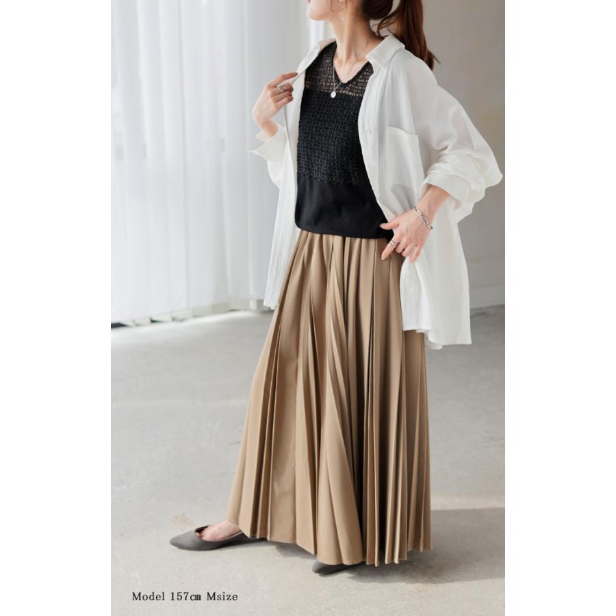 タンクトップ 2way レース レイヤード インナー トップス タンク レディース 無地 異素材 カットソー キャミソール 刺繍 ロング Vネック Uネック 長い 重ね | HUG.U | 09