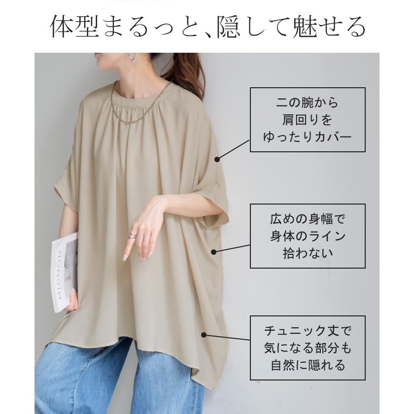 HUG.U（ハグユー） シャツ レディース ノーカラー シワになりにくい