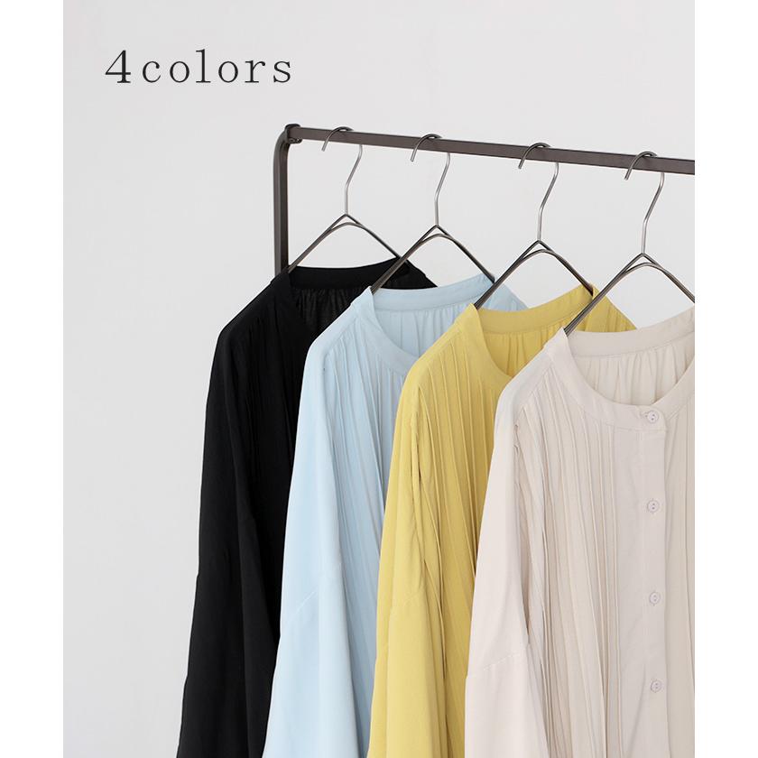 ワンピース シャツ シャツワンピース ノーカラー シャツワンピ レディース シワになりにくい ロング ロングワンピース | HUG.U | 13