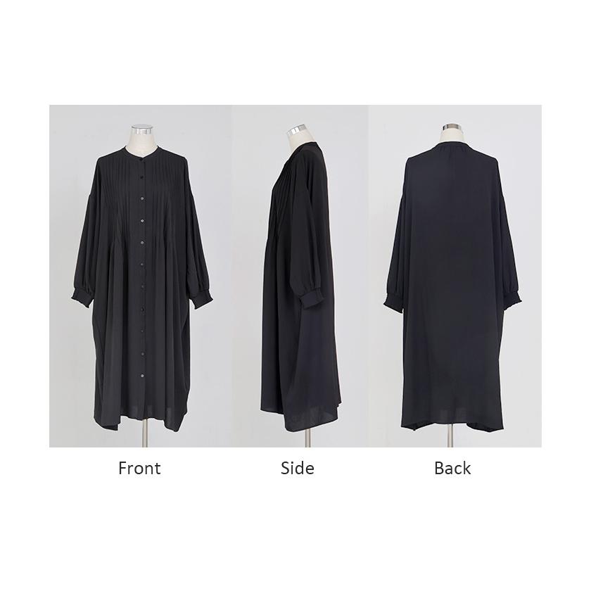 ワンピース シャツ シャツワンピース ノーカラー シャツワンピ レディース シワになりにくい ロング ロングワンピース | HUG.U | 21