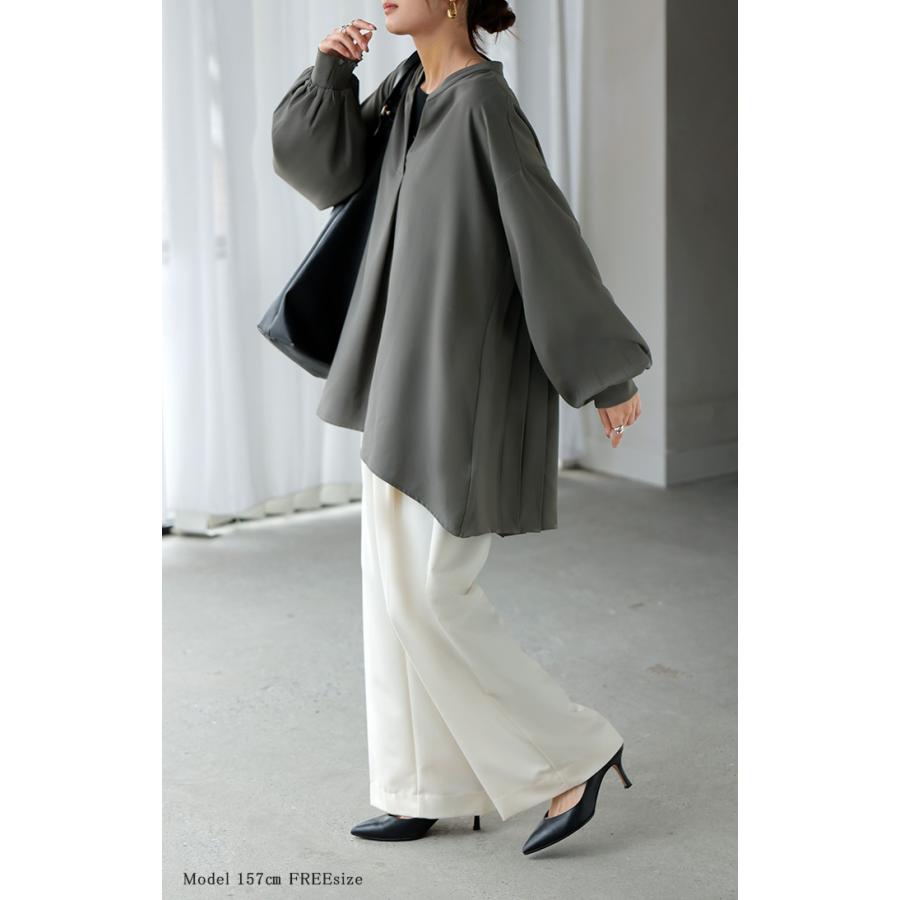 HUG.U（ハグユー） シャツ バックプリーツ ブラウス レディース  