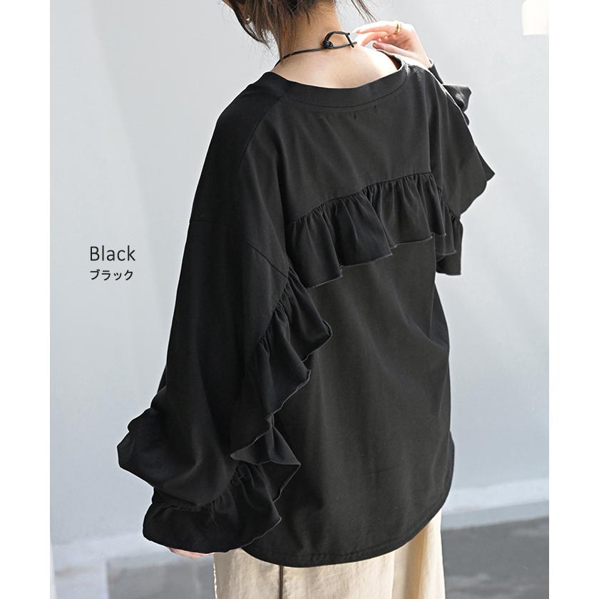 フリル付きグレーTシャツ 楽天市場】裾フリル（カラーグレー）（Tシャツ・カットソー