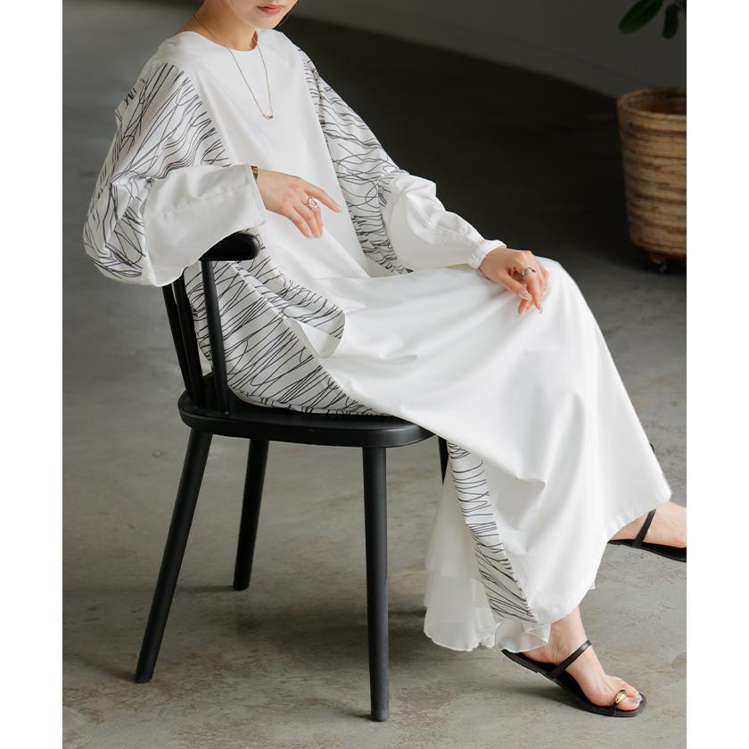 ワンピース ロング Tシャツ アート ワンピ レディース ロングワンピース カットソー Aライン マキシ | HUG.U | 05