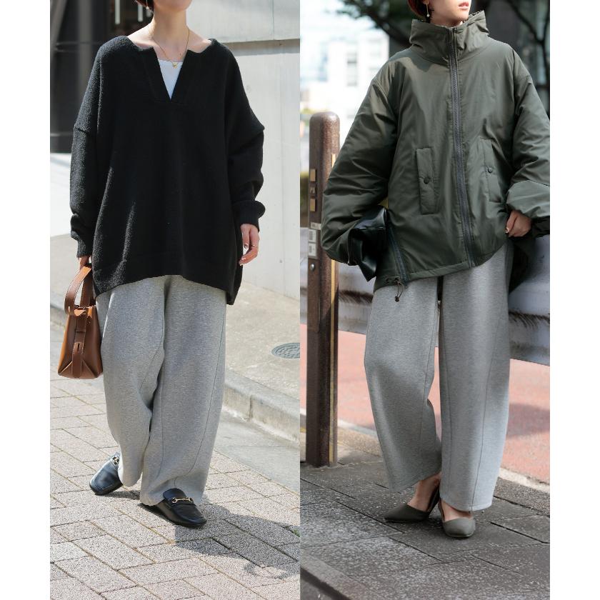 パンツ バレルレッグ レディース ワイド ワイドパンツ ロング ロングパンツ 体型カバー ボトムス ボトム | HUG.U | 21