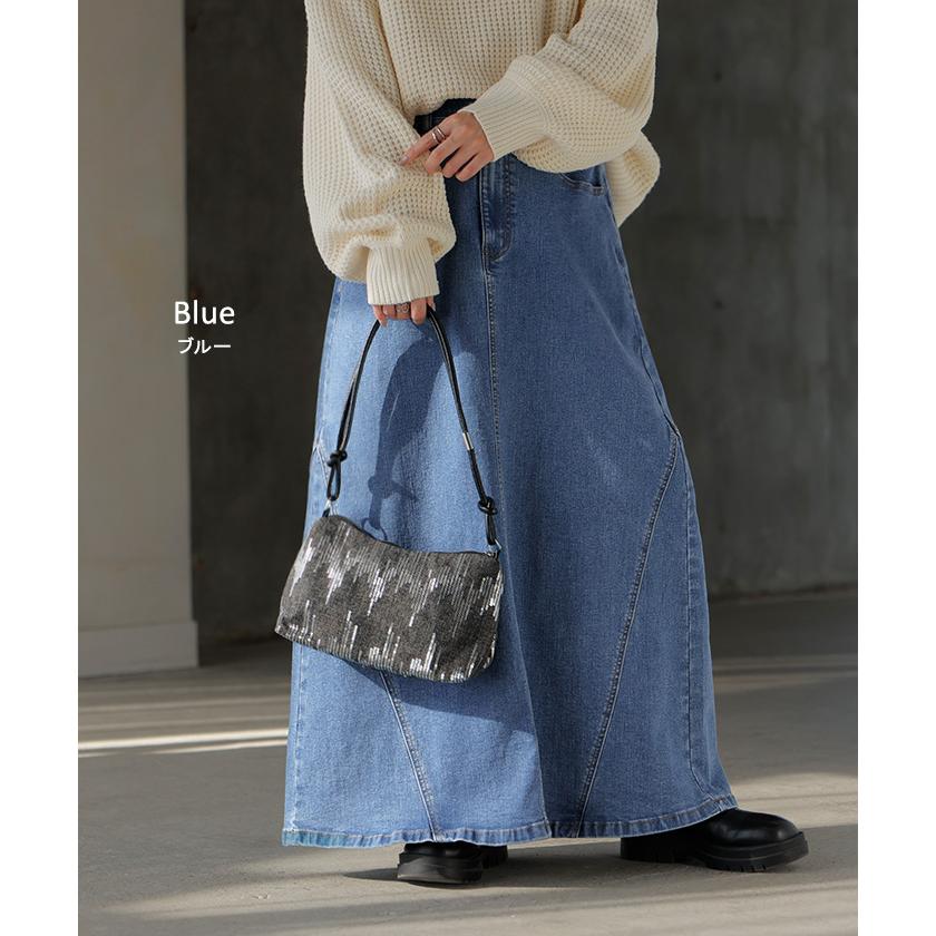 スカート デニム ロング デニムスカート Aライン レディース ロングスカート ボトムス ボトム フレア フレアスカート | HUG.U | 14