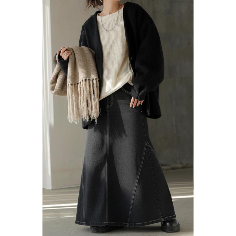 スカート デニム ロング デニムスカート Aライン レディース ロングスカート ボトムス ボトム フレア フレアスカート | HUG.U | 20