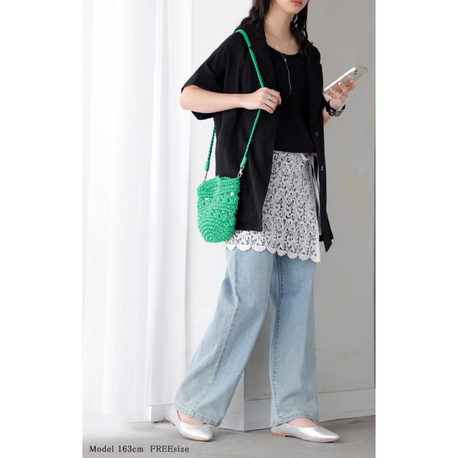 付け裾 レース レディース レイヤード つけ裾 お尻が隠れる ケミカルレース つけすそ 重ね着 スカラップ 刺繍 花柄 フラワー 透け感 腰回りカバー ウエストゴム | HUG.U | 21