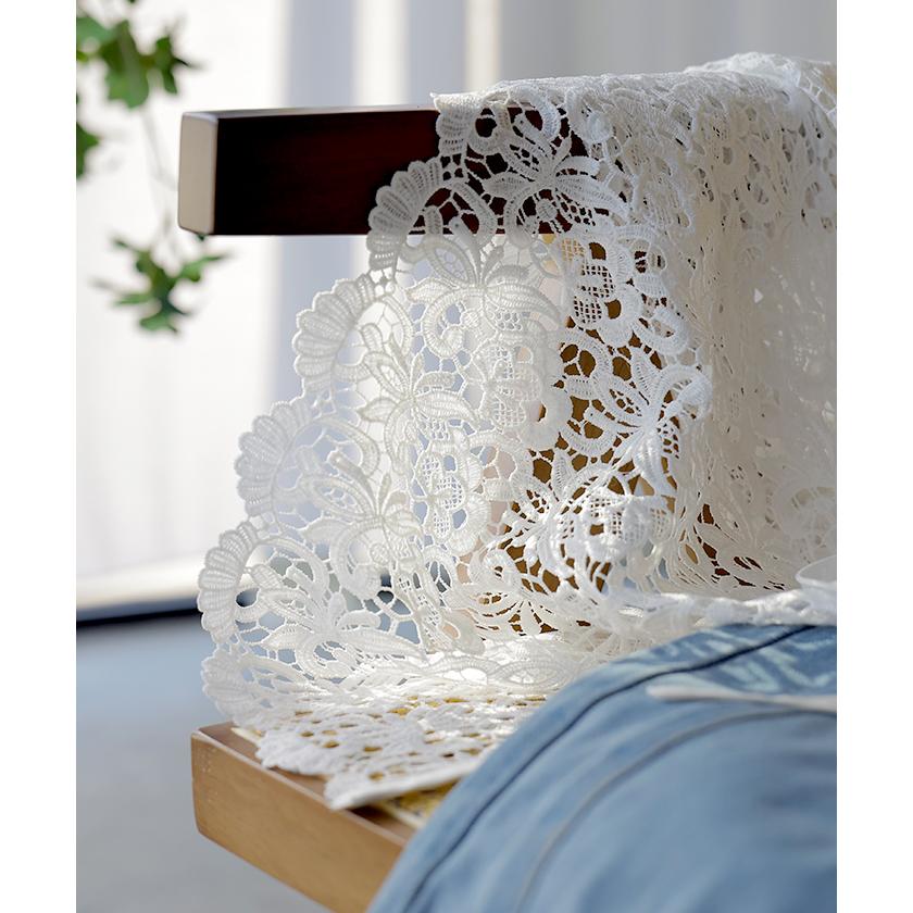 付け裾 レース レディース レイヤード つけ裾 お尻が隠れる ケミカルレース つけすそ 重ね着 スカラップ 刺繍 花柄 フラワー 透け感 腰回りカバー ウエストゴム | HUG.U | 03