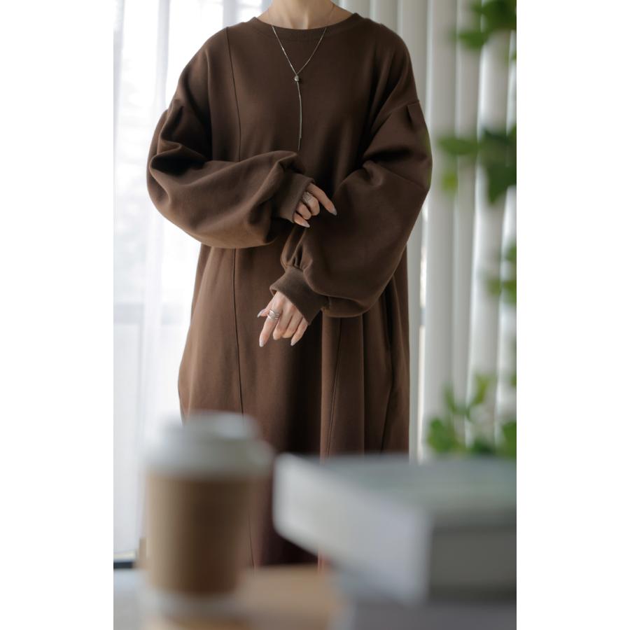 ワンピース 特暖 裏シャギー スウェット ロング ワンピ レディース ロングワンピース スエット トレーナー Aライン チクチクしない | HUG.U | 17