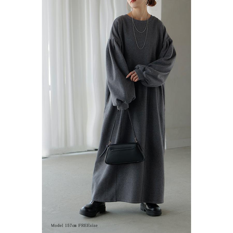 ワンピース 特暖 裏シャギー スウェット ロング ワンピ レディース ロングワンピース スエット トレーナー Aライン チクチクしない | HUG.U | 05