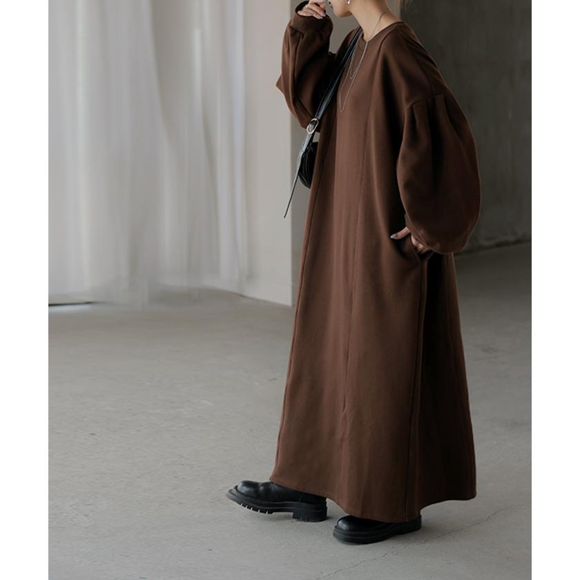 ワンピース 特暖 裏シャギー スウェット ロング ワンピ レディース ロングワンピース スエット トレーナー Aライン チクチクしない | HUG.U | 07