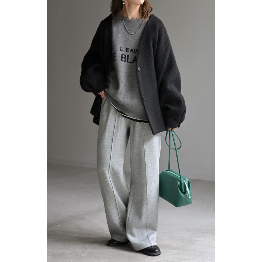 パンツ 特暖 裏シャギー ストレート ロング レディース ボトムス 選べる 2丈 ワイド ボトム 裏起毛パンツ ハイウエスト ズボン ずぼん | HUG.U | 10