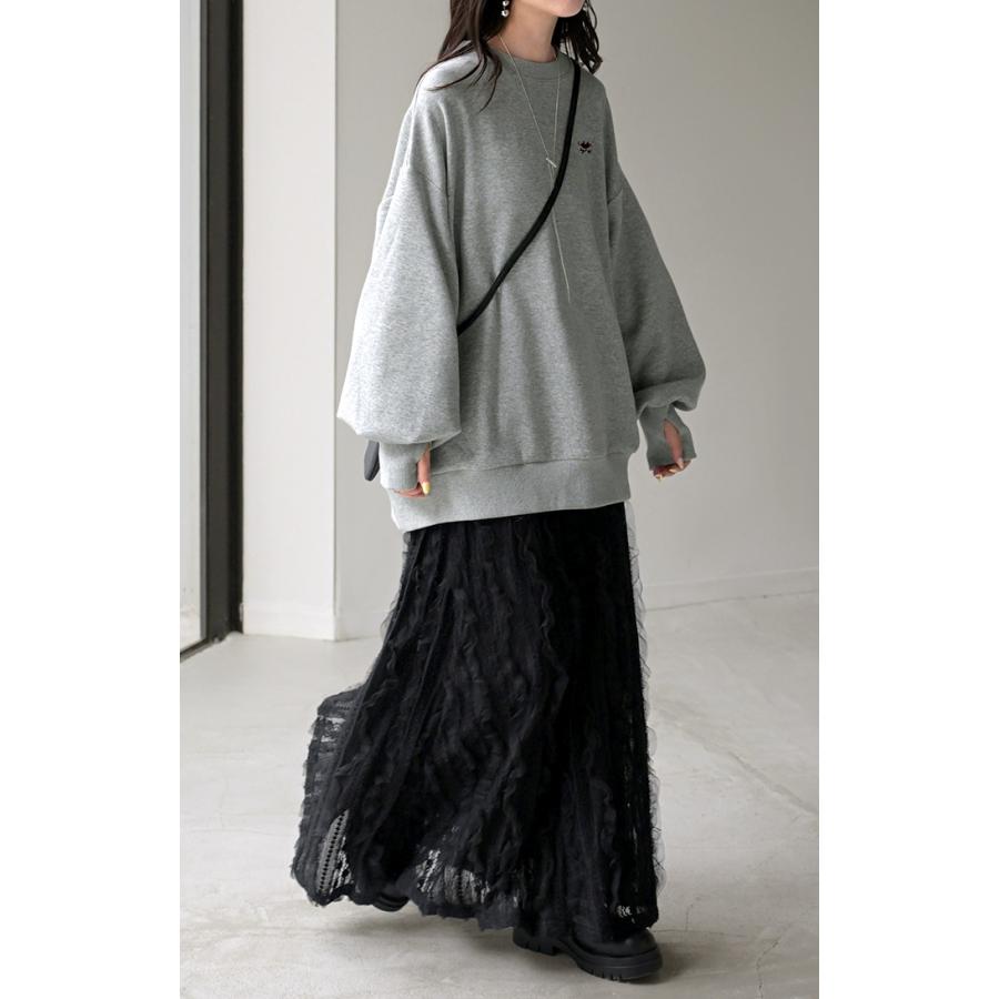 HUG.U（ハグユー） スウェット 特暖 裏シャギー 刺繍 レディース