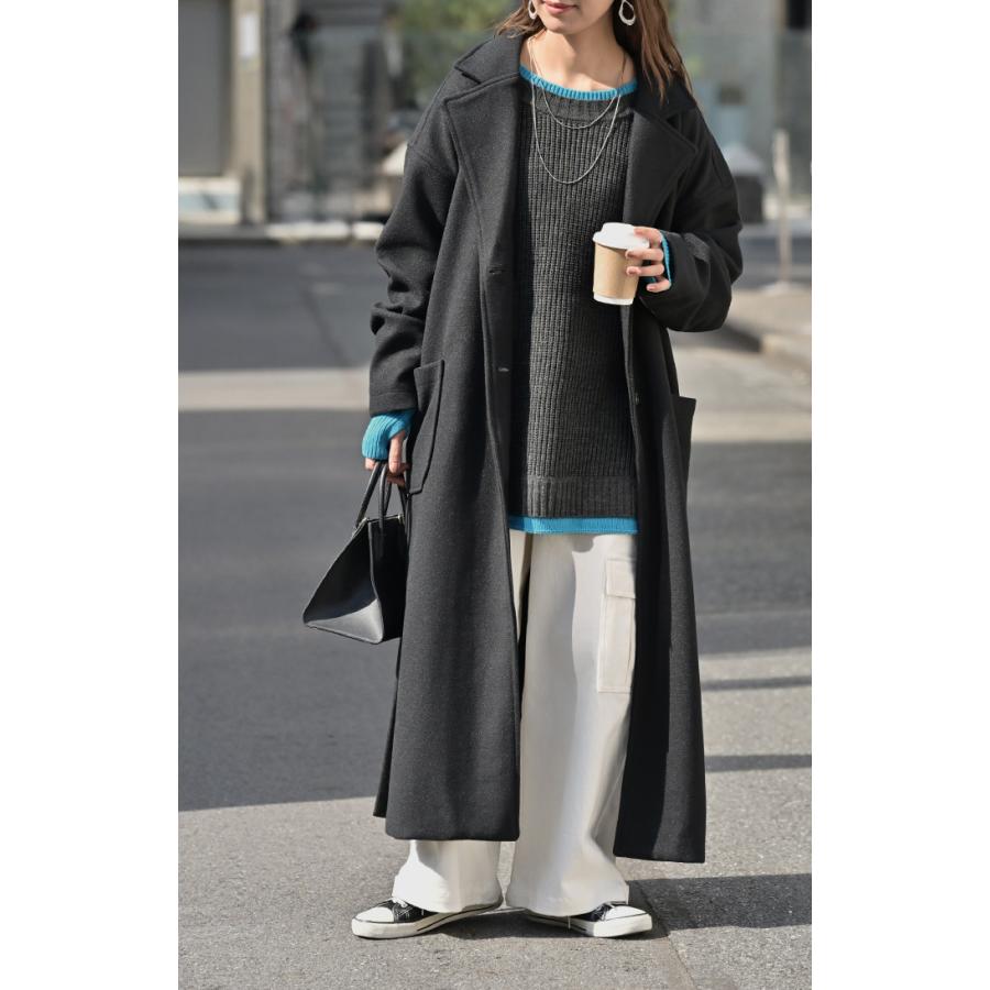 ニット バイカラー リブ編み レディース トップス セーター プルオーバー 長袖 配色 ボリュームスリーブ クルーネック サムホール リブ | HUG.U | 20