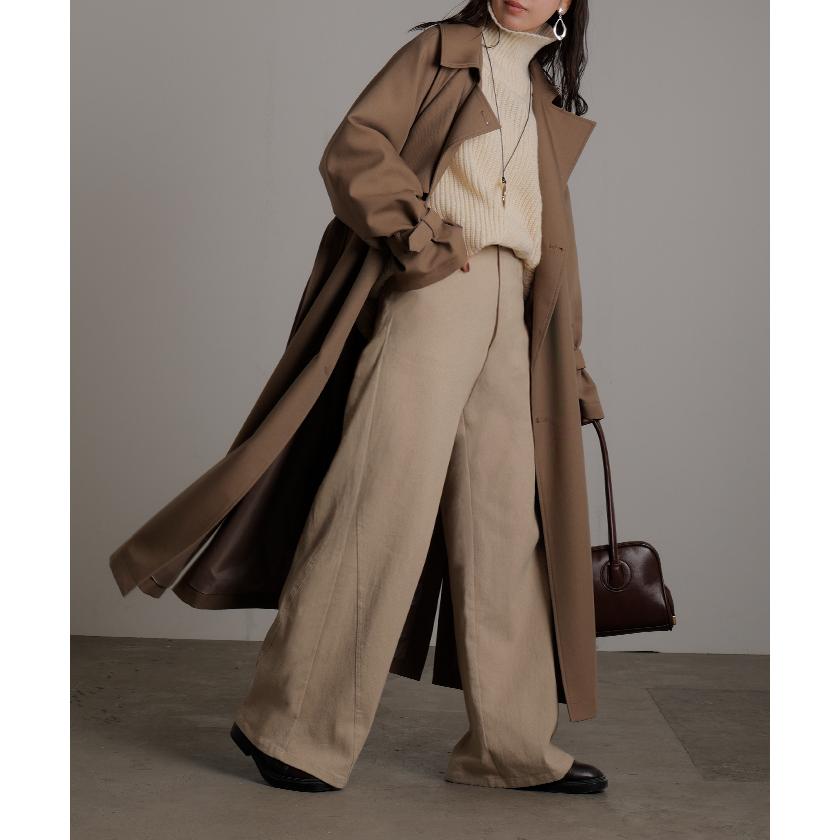 パンツ ワイド レディース 選べる 丈 バギー ワイドパンツ 綿 混 ロング ロングパンツ チノパン 体型カバー ボトムス ボトム ストレート ズボン ゆったり | HUG.U | 25