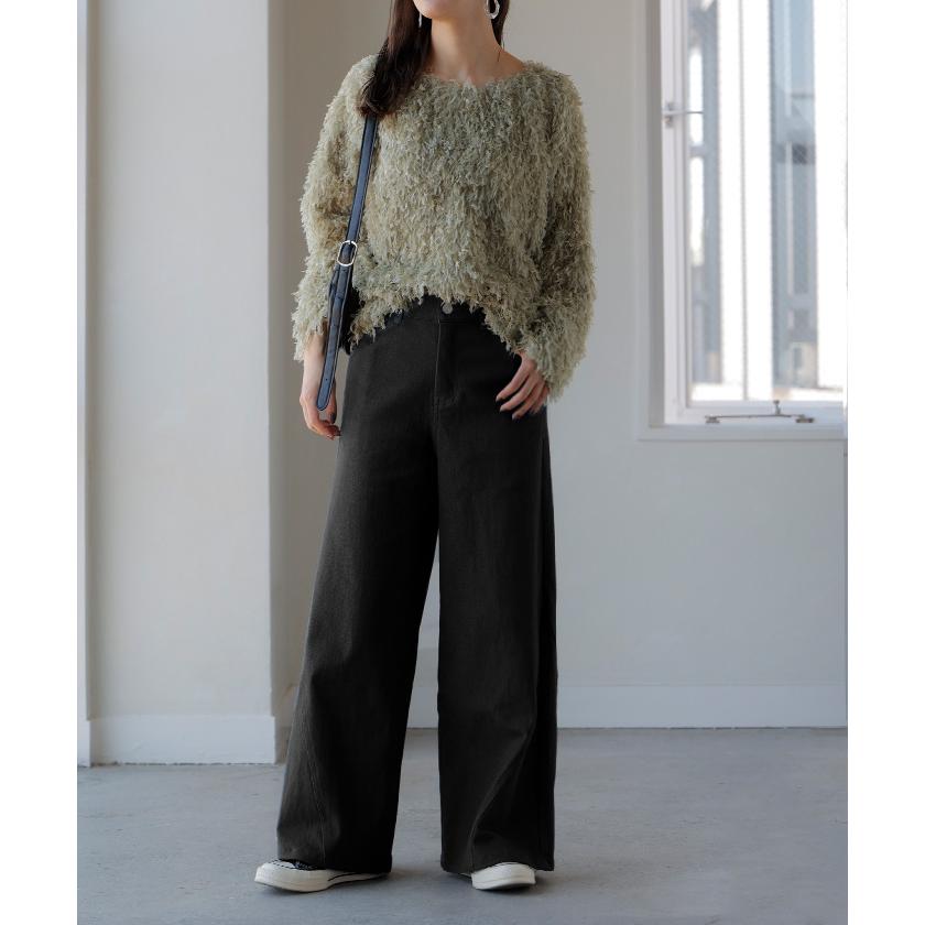 パンツ ワイド レディース 選べる 丈 バギー ワイドパンツ 綿 混 ロング ロングパンツ チノパン 体型カバー ボトムス ボトム ストレート ズボン ゆったり | HUG.U | 14