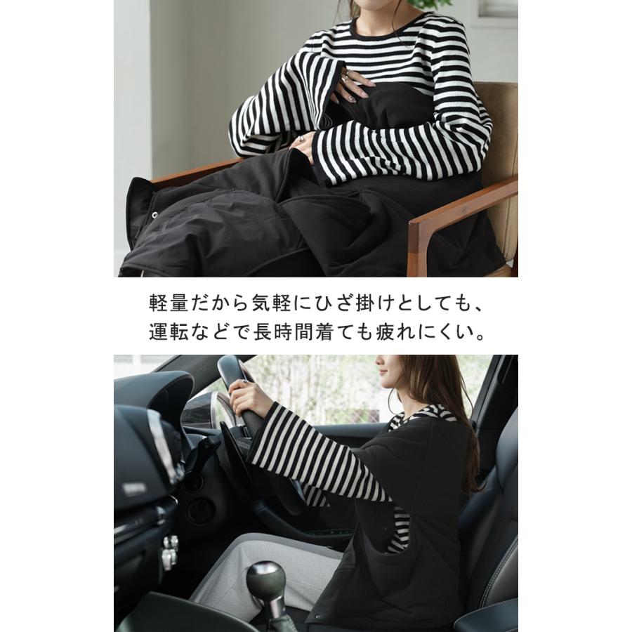 ベスト 着るマフラー ボレロ レディース ロング 3WAY アウター ジャケット ショール リバーシブル フリース 中綿 大判 ブランケット 前開き 羽織 | HUG.U | 16