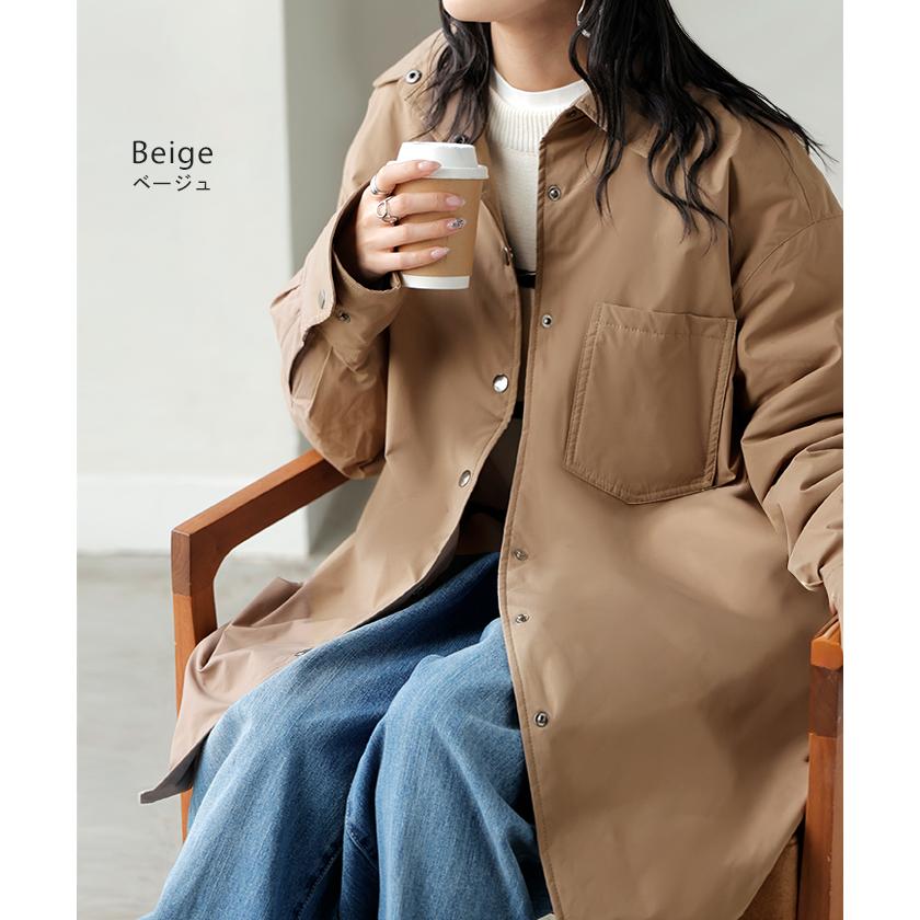 アウター ジャケット 中綿 撥水 レディース トップス シャツジャケット コート ブルゾン オーバー ミリタリー あったか あったかアウター 軽量 羽織 保温 | HUG.U | 17