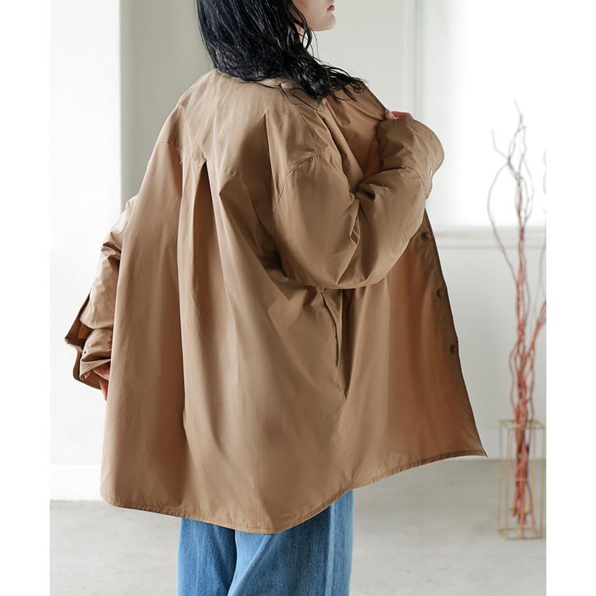 アウター ジャケット 中綿 撥水 レディース トップス シャツジャケット コート ブルゾン オーバー ミリタリー あったか あったかアウター 軽量 羽織 保温 | HUG.U | 23