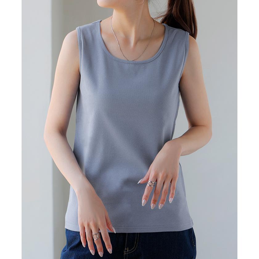 タンクトップ 【クーポン有】 レイヤード インナー トップス タンク レディース 無地 カットソー ノースリーブ キャミソール | HUG.U | 04