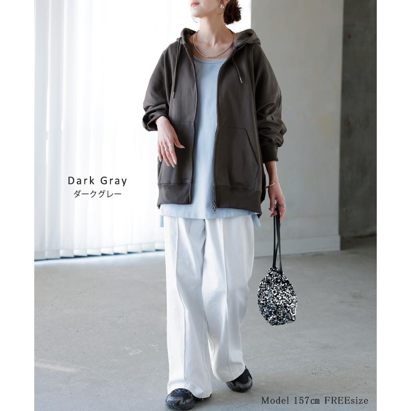 HUG.U（ハグユー） パーカー ドルマン ダブルジップ レディース