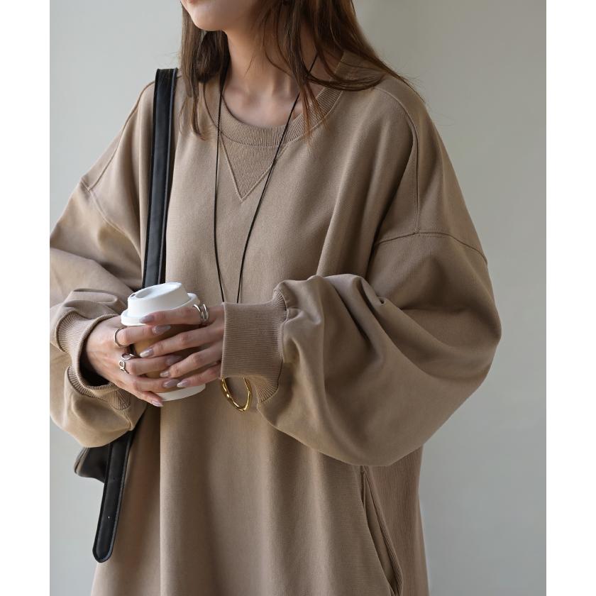 ワンピース スウェット お手入れ簡単 ロング 選べる 2丈 ワンピ レディース ロングワンピース スエット トレーナー Aライン マキシワンピース | HUG.U | 16