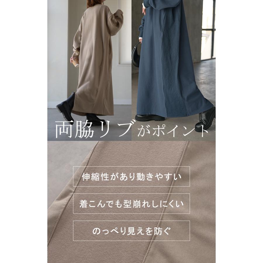 ワンピース スウェット お手入れ簡単 ロング 選べる 2丈 ワンピ レディース ロングワンピース スエット トレーナー Aライン マキシワンピース | HUG.U | 20