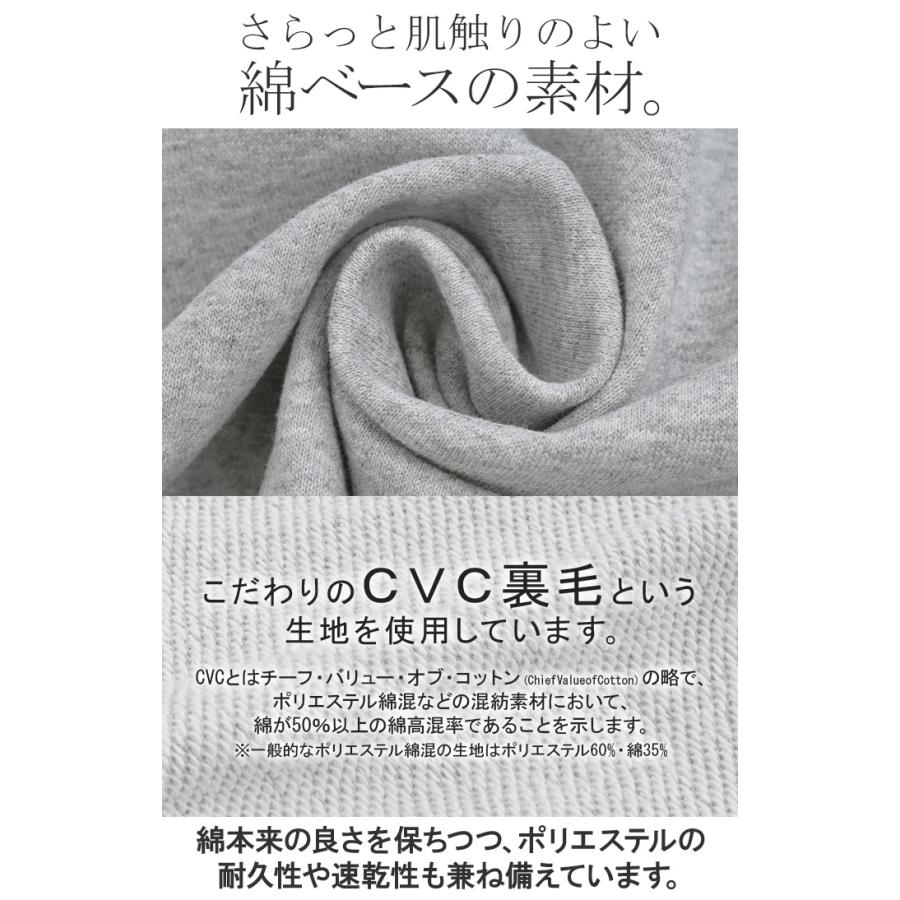 スウェット ロング ボリュームスリーブ トップス レディース プルオーバー トレーナー オーバー 無地 長袖 長い クルーネック Uネック リブ | HUG.U | 18