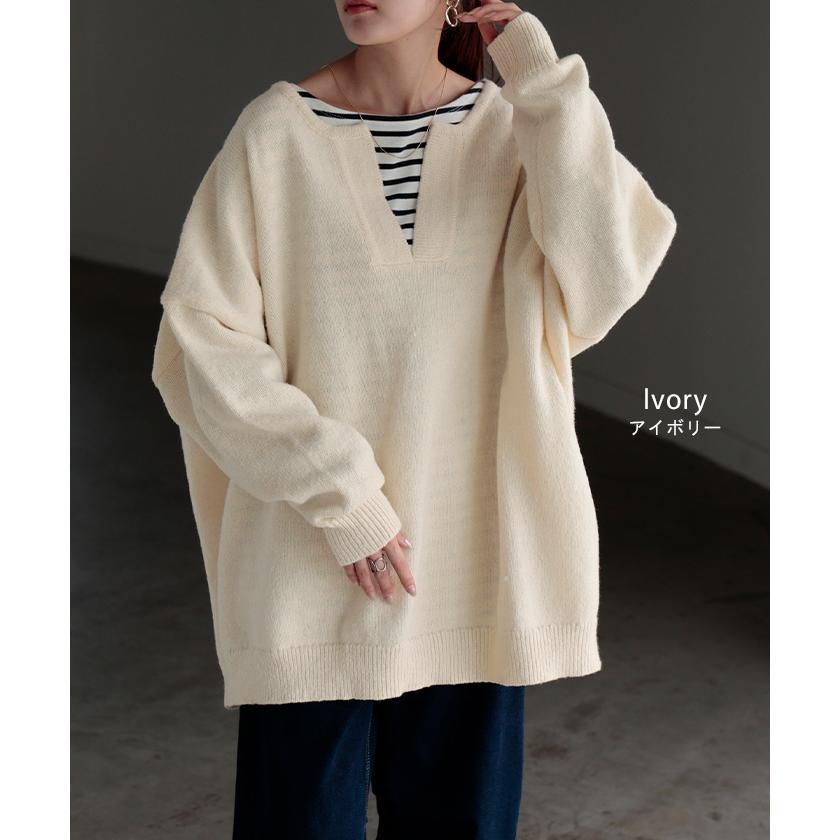 HaaT / ニット・セーター(薄手)/2/モヘア/BLK/無地/HA03KJ256 HUG.U（ハグユー） ニット キーネック レディース トップス セーター