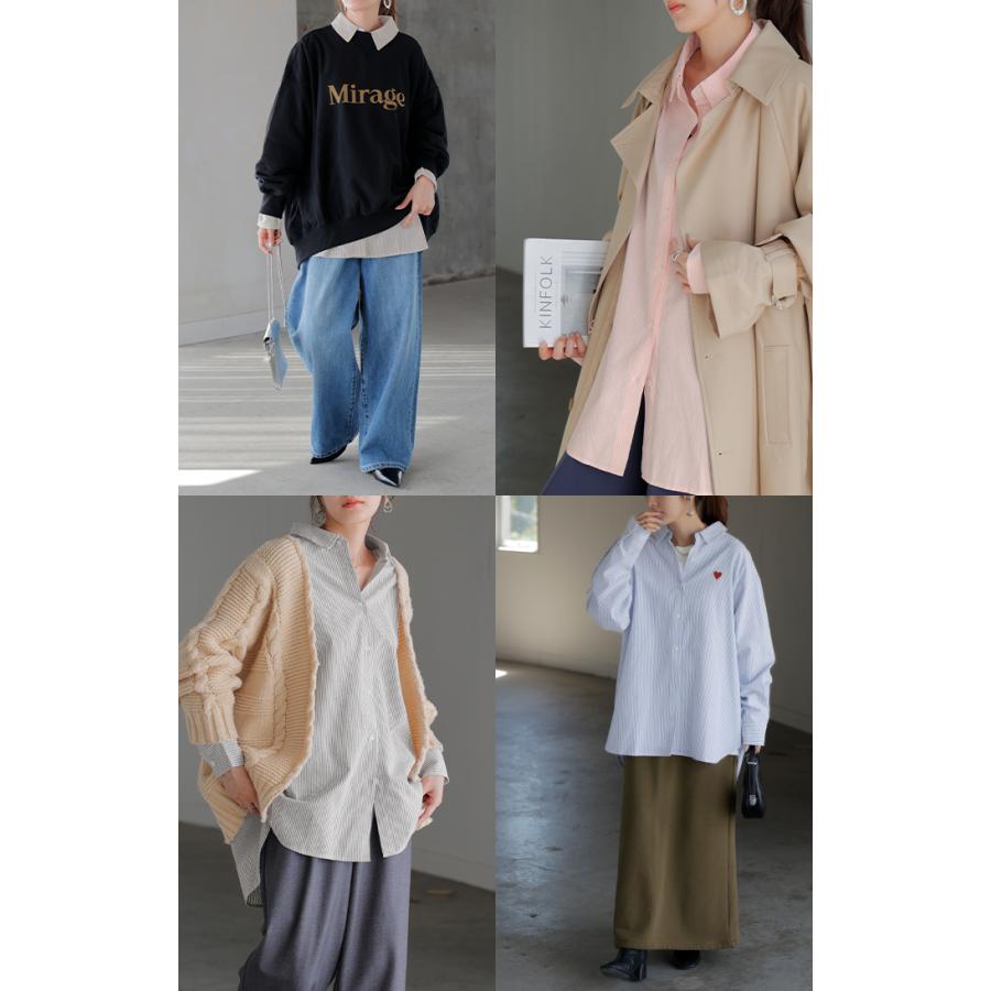シャツ ストライプ レディース トップス ロング ロングシャツ オックスフォード オックスフォードシャツ ブラウス チュニック 羽織 ライトアウター きれいめ | HUG.U | 22