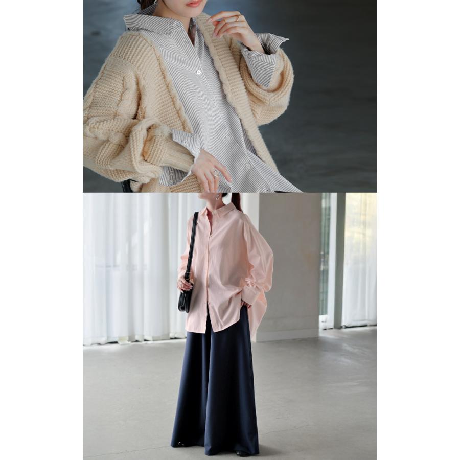 シャツ ストライプ レディース トップス ロング ロングシャツ オックスフォード オックスフォードシャツ ブラウス チュニック 羽織 ライトアウター きれいめ | HUG.U | 10