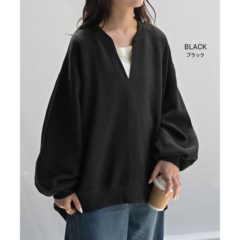 【JUUN.J】ティカラワッフルニット ロングスリーブ - ブラック URBAN RESEARCH DOORS（アーバンリサーチドアーズ） tシャツ 「UR TECH