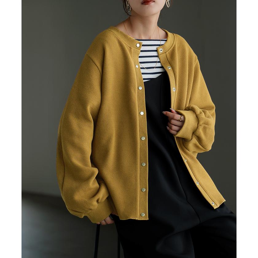 HUG.U（ハグユー） カーディガン ワッフル アウター トップス