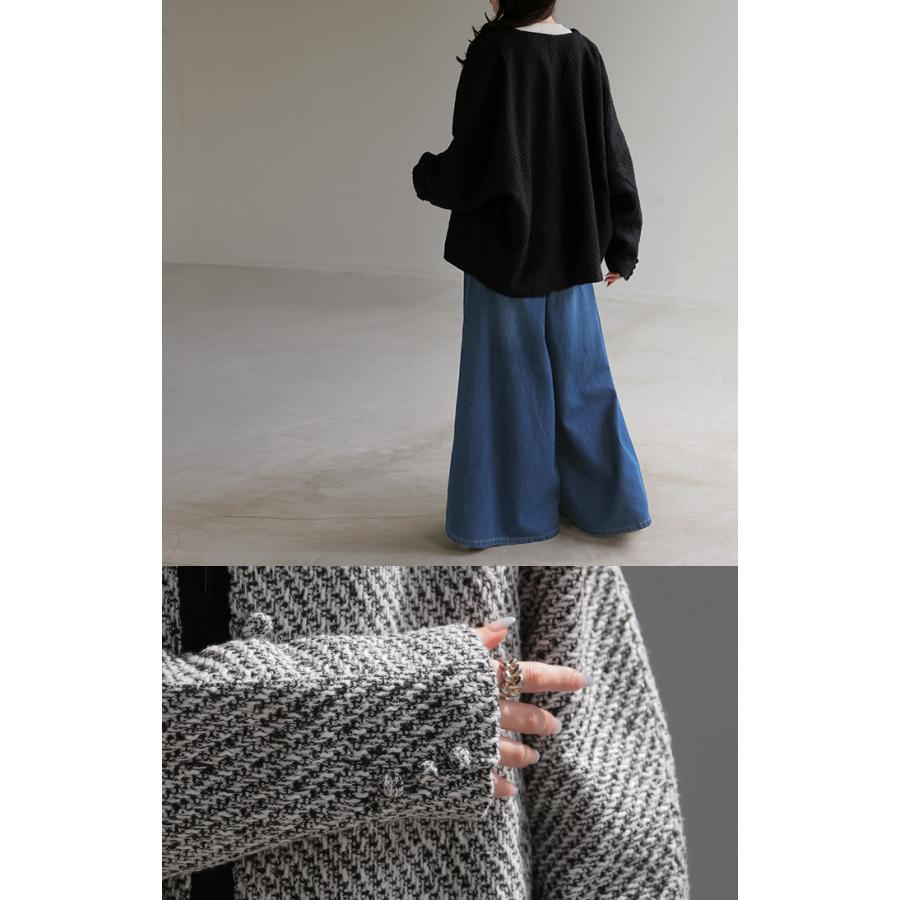 ジャケット ノーカラー ツイード ドルマン ワイド レディース ロング コートドルマンアウター 長袖 羽織 | HUG.U | 13