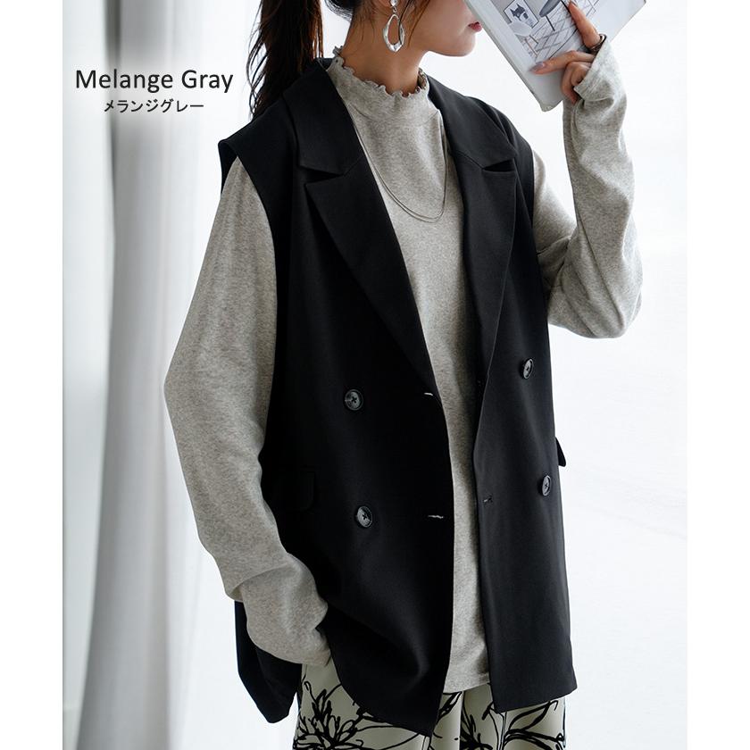 インナー 防汚加工 レディース ロンT トップス ロング 長袖 Tシャツ カットソー ティーシャツ Vネック クルーネック ハイネック 長い レイヤード カラバリ | HUG.U | 23