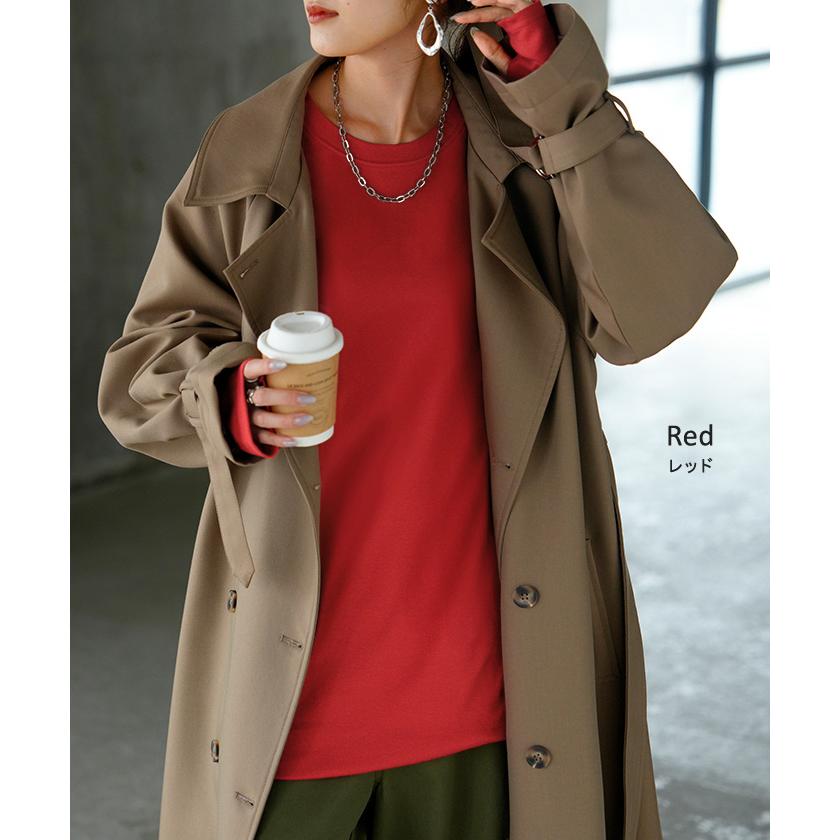 インナー 防汚加工 レディース ロンT トップス ロング 長袖 Tシャツ カットソー ティーシャツ Vネック クルーネック ハイネック 長い レイヤード カラバリ | HUG.U | 12