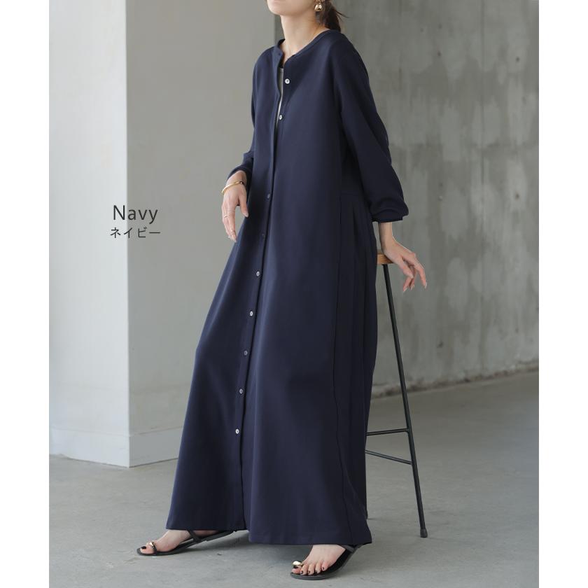 HUG.U（ハグユー） ワンピース プリーツ ノーカラ― レディース ロング