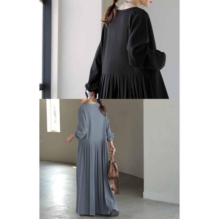 HUG.U（ハグユー） ワンピース プリーツ ノーカラ― レディース ロング