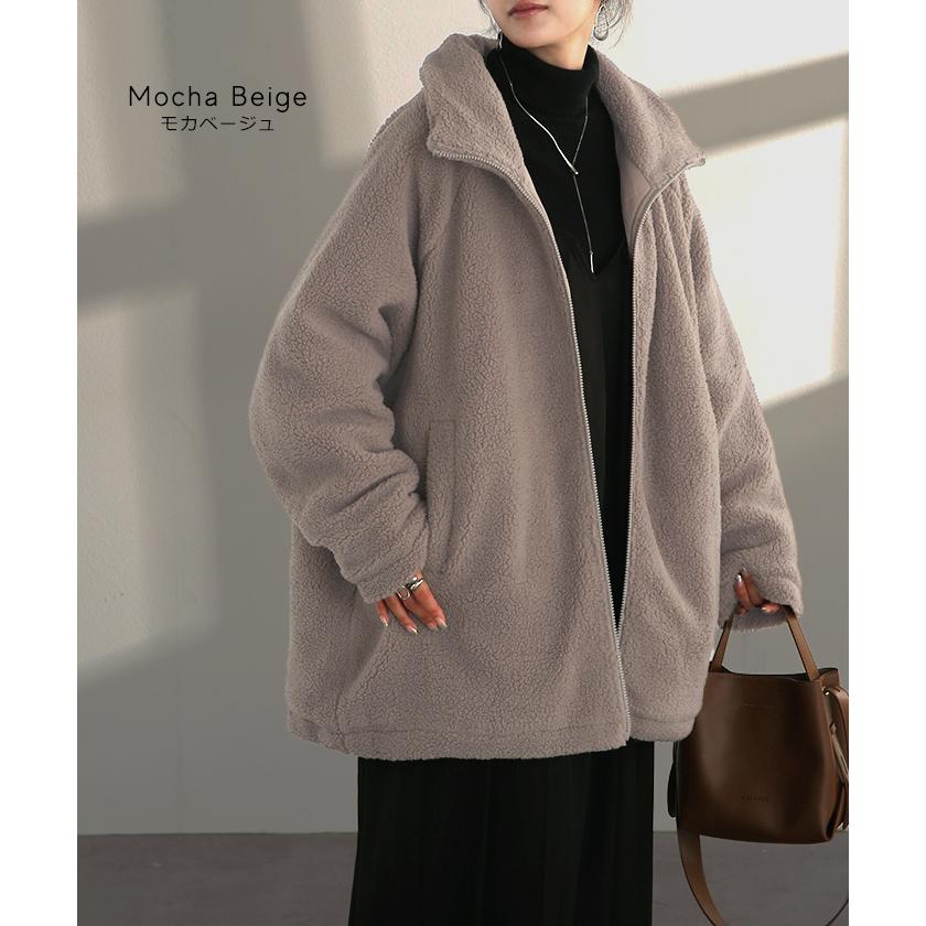 コート ボア 中綿 ドルマンスリーブ アウター レディース ボアアウター 中綿アウター 中綿コートドルマン | HUG.U | 15