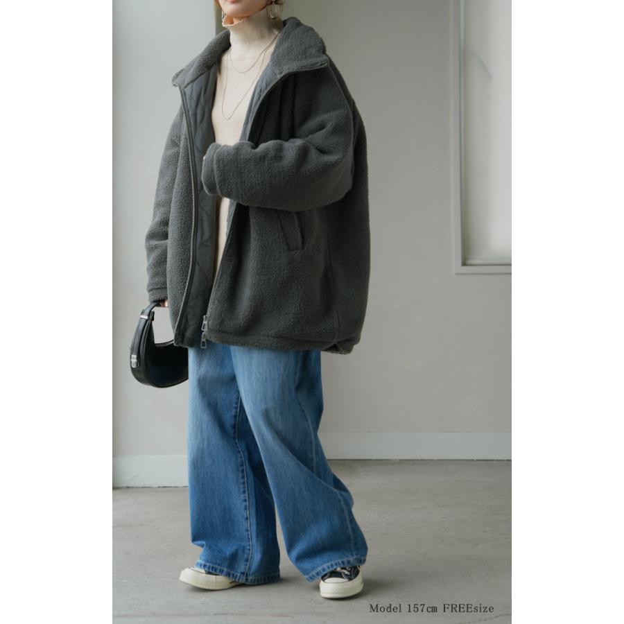 コート ボア 中綿 ドルマンスリーブ アウター レディース ボアアウター 中綿アウター 中綿コートドルマン | HUG.U | 16