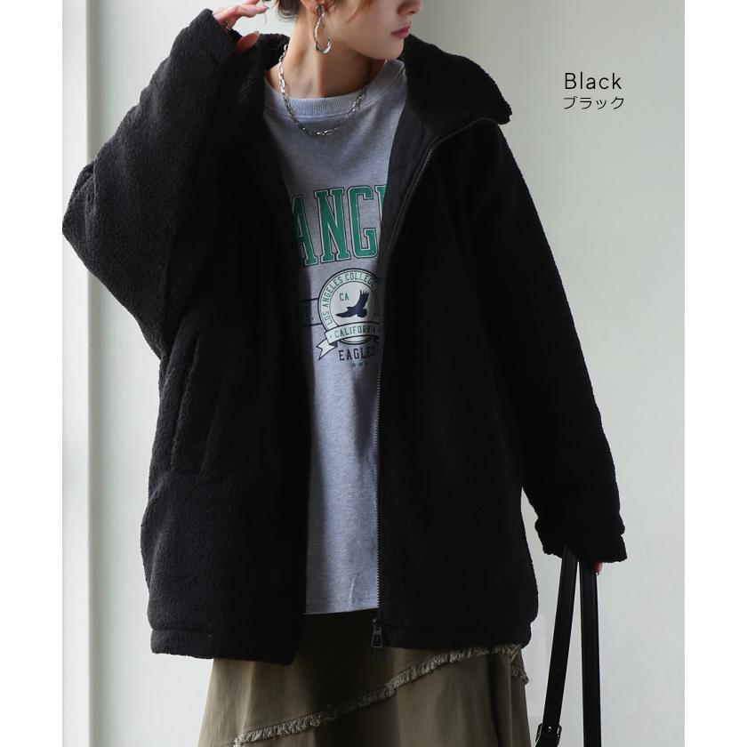 コート ボア 中綿 ドルマンスリーブ アウター レディース ボアアウター 中綿アウター 中綿コートドルマン | HUG.U | 18