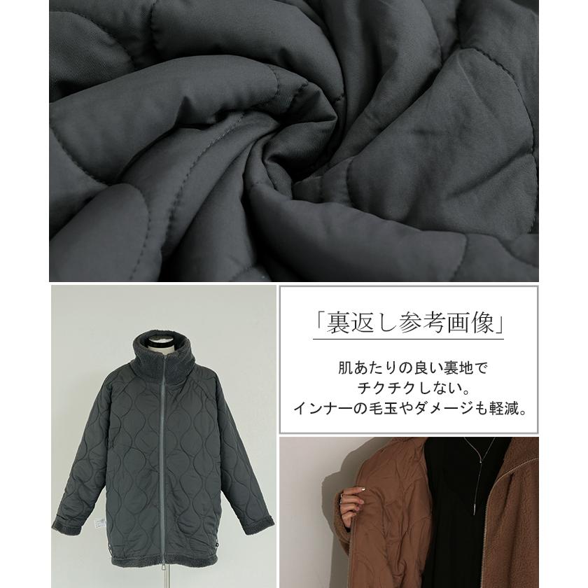 コート ボア 中綿 ドルマンスリーブ アウター レディース ボアアウター 中綿アウター 中綿コートドルマン | HUG.U | 23